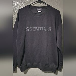 Fear of God Essentials Black Applique Long Sleeve T-Shirt